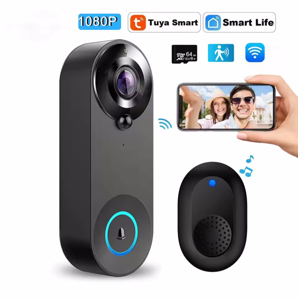 Home Security Blink - Tuya 1080P Bel Pintu WIFI Nirkabel