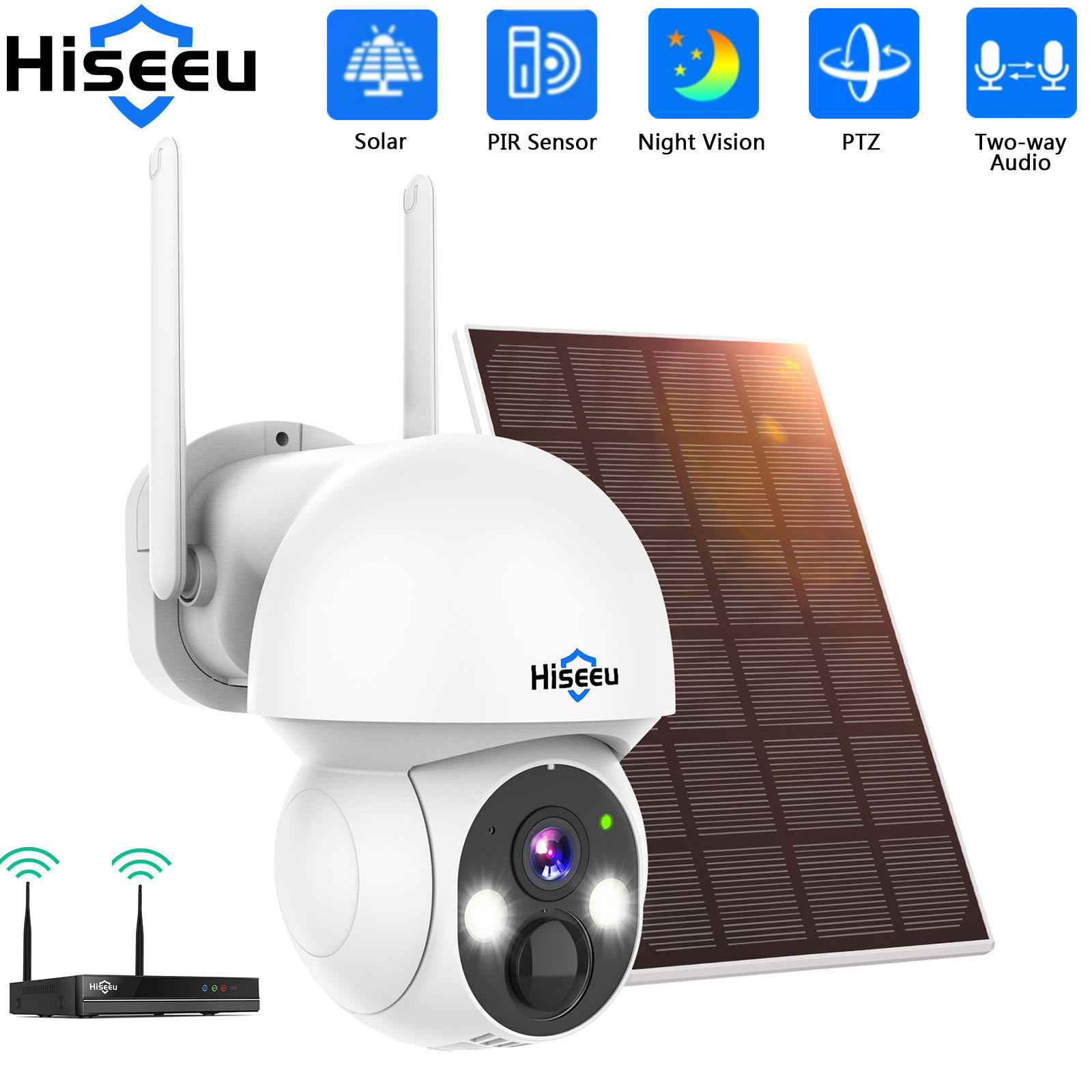 Home Security Wifi Camera - Hiseeu kamera IP tenaga surya 2K