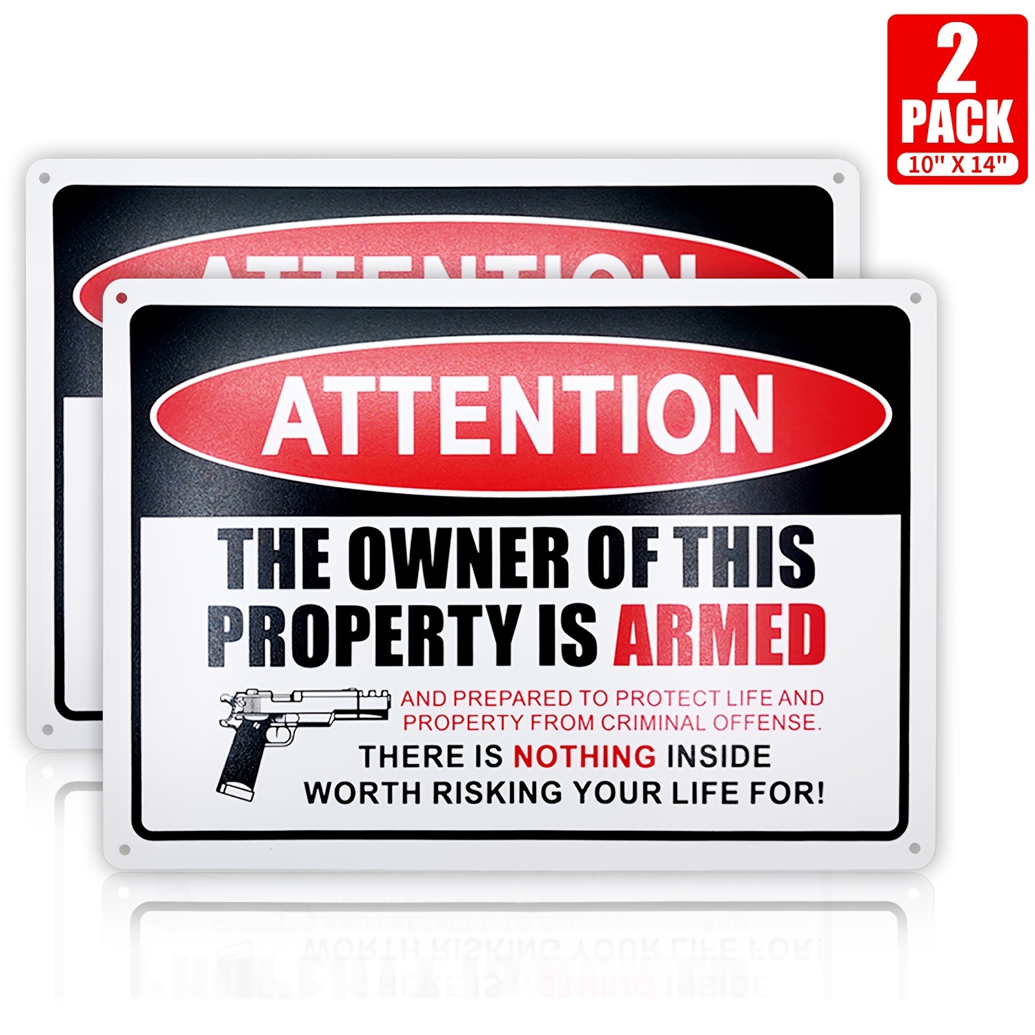 Home Security Outdoor - Rambu Keamanan Properti Terlindung - Aluminium
