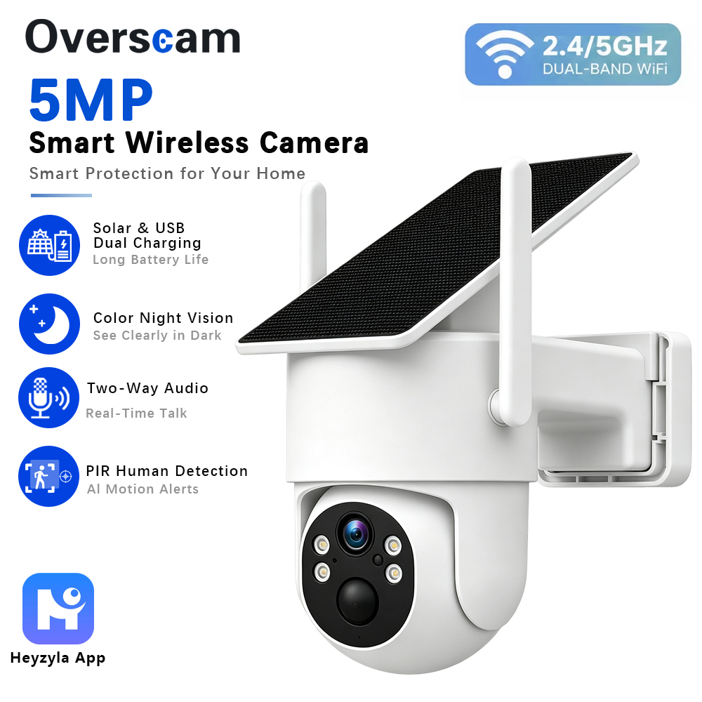 Home Security Wifi Camera - Kamera PTZ Tenaga Surya 5MP Untuk