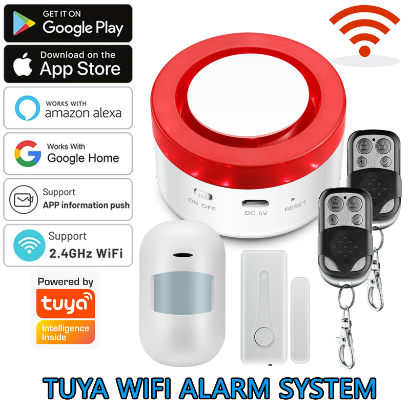 Alarm rumah WiFi Tuya sistem A - Home Security System Installation ulasan dan harga