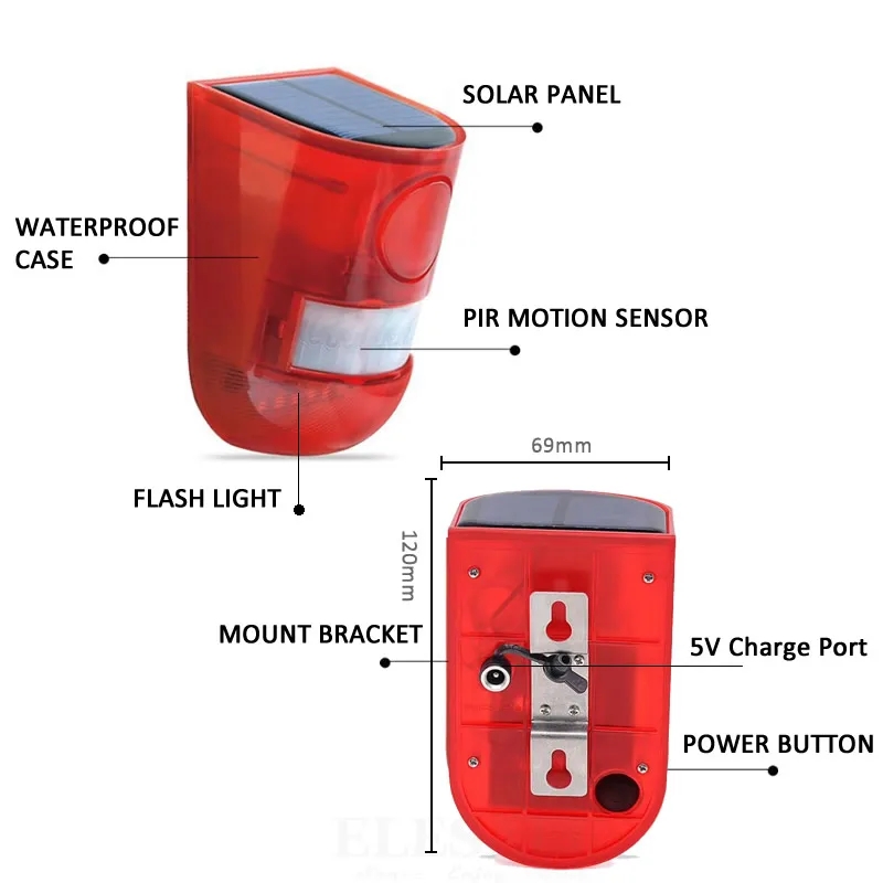 Lampu Alarm Tenaga Surya Tahan - Home Security Blink ulasan dan harga
