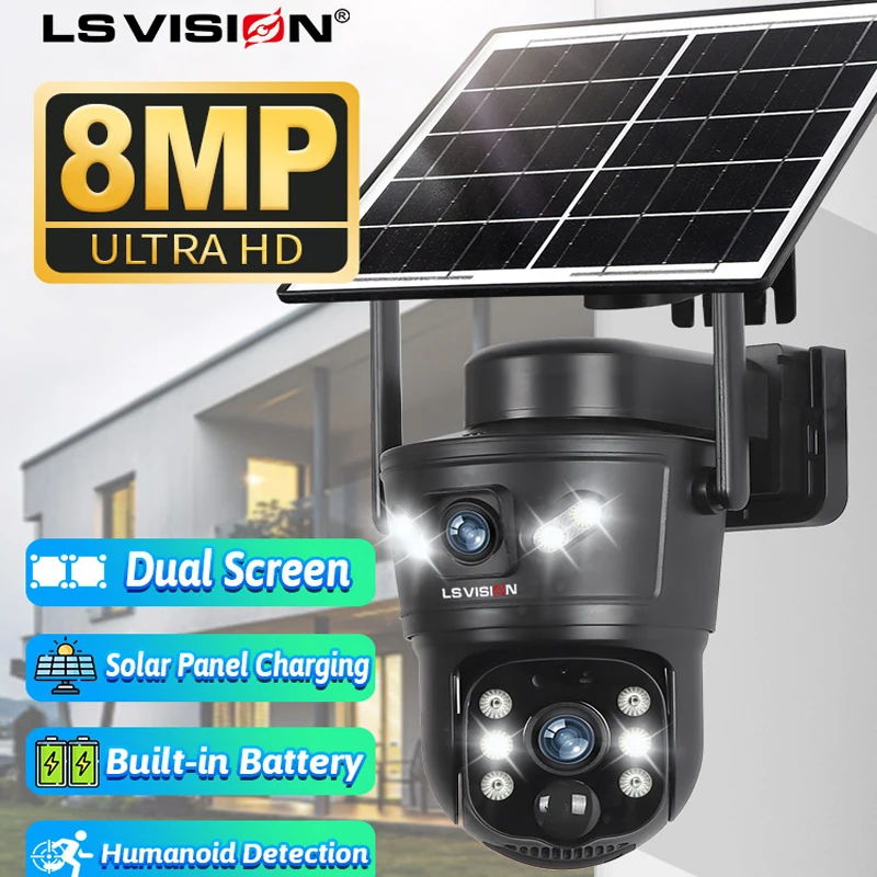 LS VISION Kamera Surya 8MP 4G  - Home Security Wifi Camera ulasan dan harga