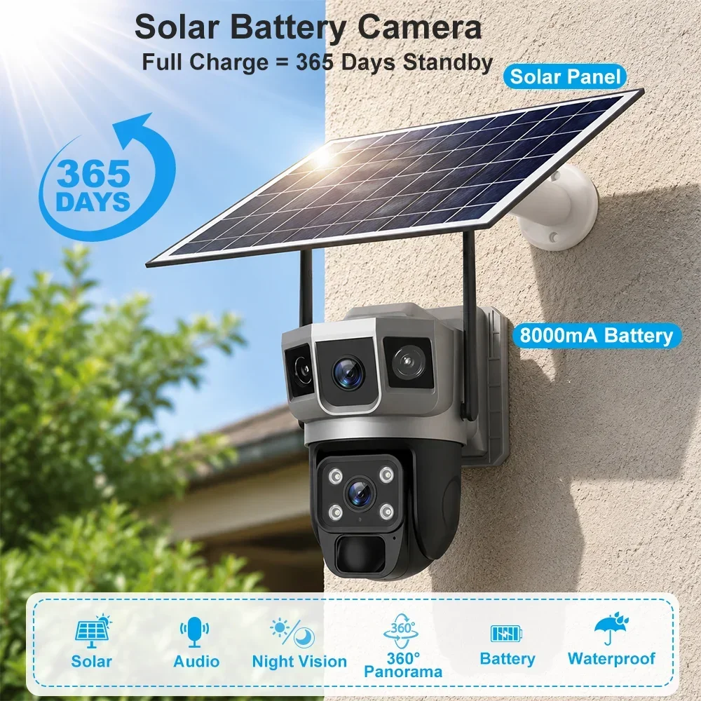V380 4K 3 Layar Kamera 4G Bate - Home Security La ulasan dan harga