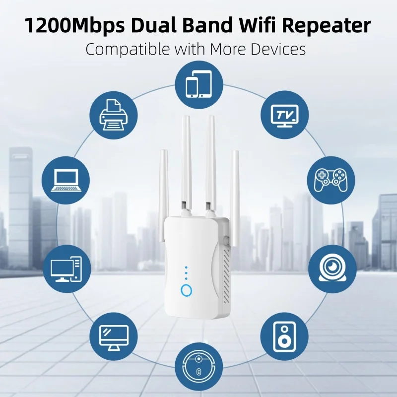 1200Mbps Dual Band WiFi Repeat - Home Security Outdoor ulasan dan harga