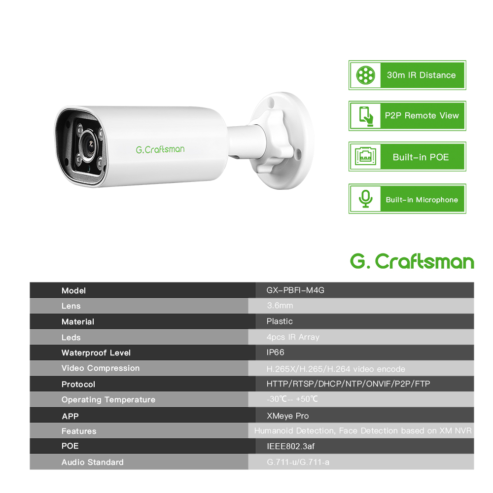 Kamera IP POE C GC PB 4MP, Mik - Home Security La ulasan dan harga