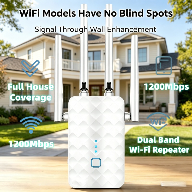 Pengulang WiFi 1200Mbps Nirkab - Home Security Outdoor ulasan dan harga