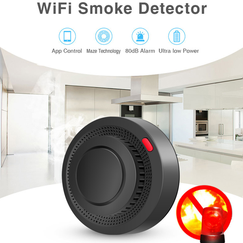 Detektor Asap WiFi 2.4G Sensor - Home Security System Installation ulasan dan harga